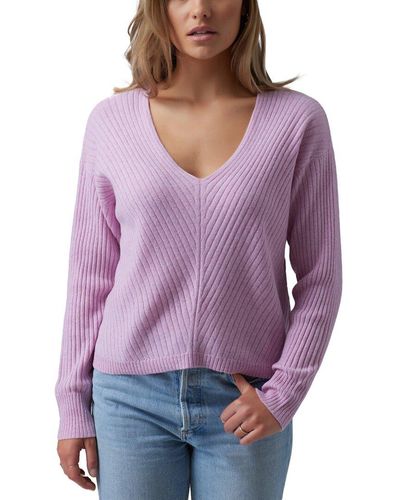 RAFFI Favorite Rib Cashmere Sweater - Purple