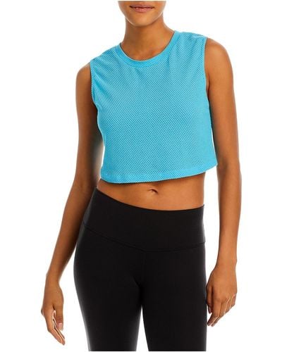 Year Of Ours Mesh Muscle Crop Top - Blue