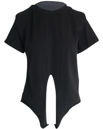 Isabel Marant Padded Shoulder Knotted T-shirt - Black