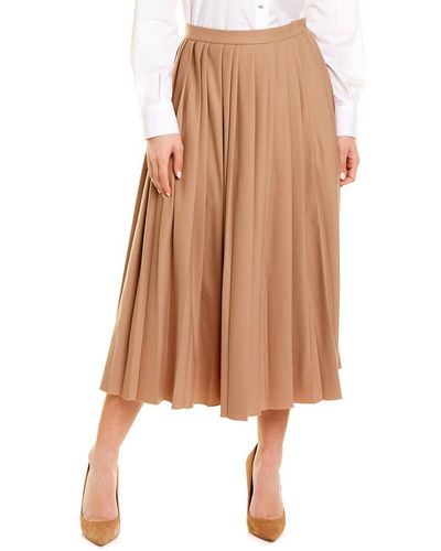 Piazza Sempione Wool-blend A-line Skirt - Brown