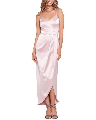 Xscape Satin Tulip-hem Evening Dress - Pink