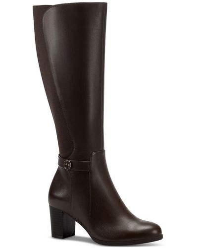 Giani Bernini Miale Leather Tall Mid-calf Boots - Black