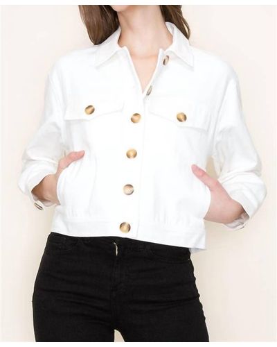 Staccato Collared Button Down Jacket - White