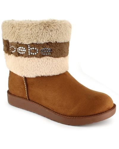 Bebe Laverne Faux Fur Cold Weather Shearling Boots - Green