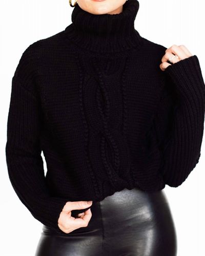 Duffy Chunky Cabled Turtleneck - Blue