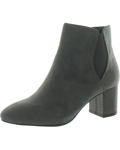 Karen Scott Ivynaaf Faux Leather Ankle Boots - Gray