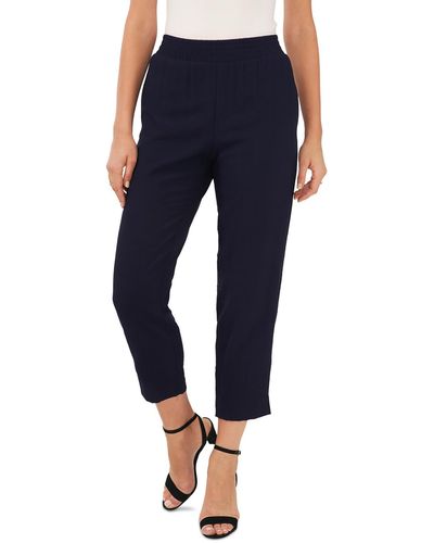 Vince Camuto High Rise Cropped Straight Leg Pants - Blue