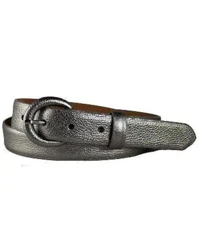 W. Kleinberg Metallic Skinny Belt - Gray