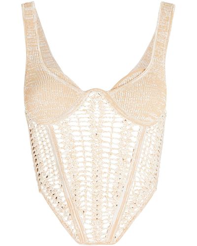 Dion Lee Crocheted Corset Top - White