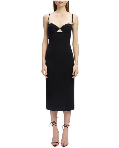 Bardot Vienna Open Back Long Cocktail And Party Dress - Black