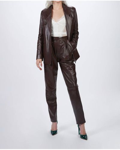 Zeynep Arcay Suit Leather Jacket - Black