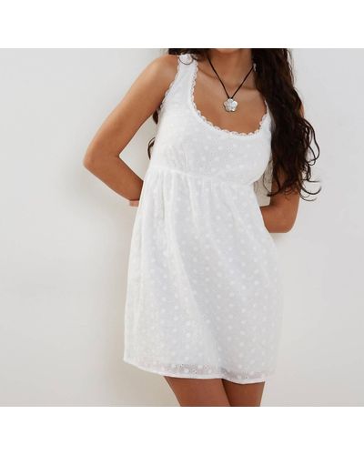 Motel Rocks Noja Mini Dress In Broderie Anglaise White