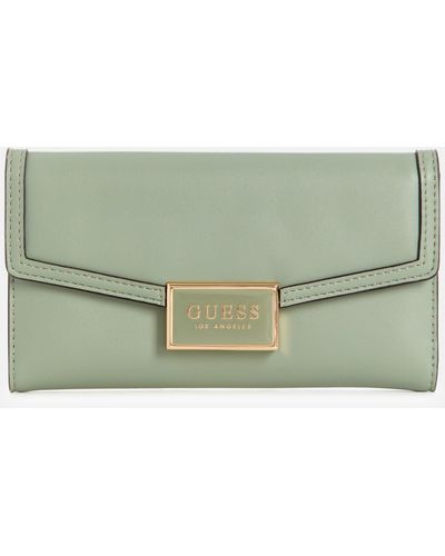 Guess Factory Stacy Slim Clutch Wallet - Green