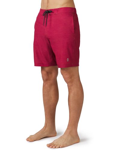 Free Country Textu Solid Cargo Surf Swim Short - Red