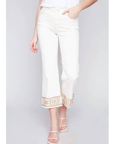 Charlie b Ankle Stretch Twill Pants - White