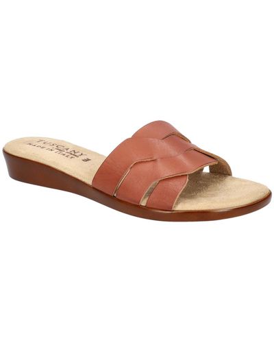 TUSCANY by Easy StreetR Nicia Faux Leather Slide Sandals - Brown