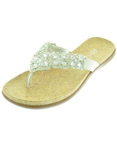Kenneth Cole Glam-athon Faux Leather Thong Flip-flops - Yellow
