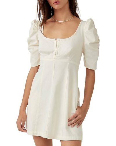 Free People Daytime Denim Mini Dress - White