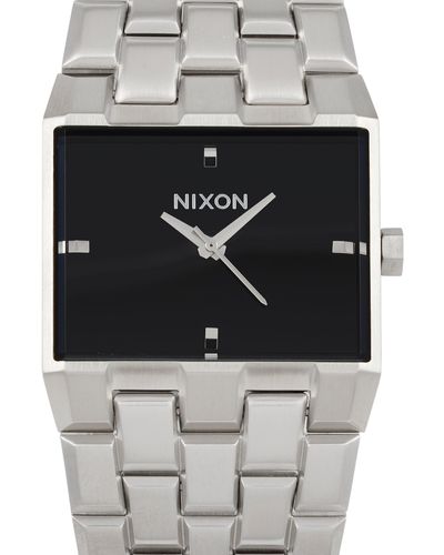 Nixon Ticket Ii Silver/black 34mm Stainless Steel Watch A1262-625 - Metallic