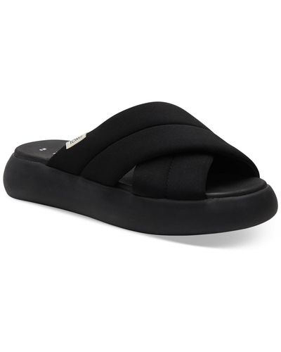 TOMS Alpargata Mallow Crossover Slip On Pool Slide Sandals - Black