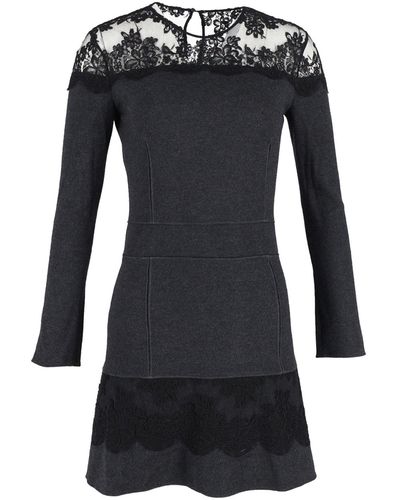 Roberto Cavalli Lace Trim Mini Dress - Black