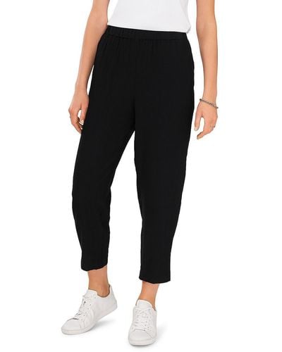 Vince Camuto Rumple Twill Pull On Cropped Pants - Black