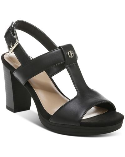 Giani Bernini Paulette Faux Leather T-strap Block Heel - Black