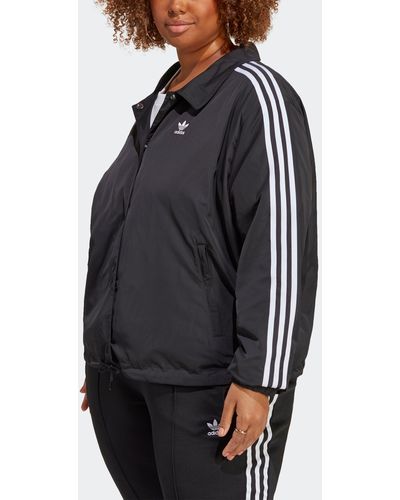 adidas Adicolor Classics 3-stripes Coach Jacket (plus Size) - Black