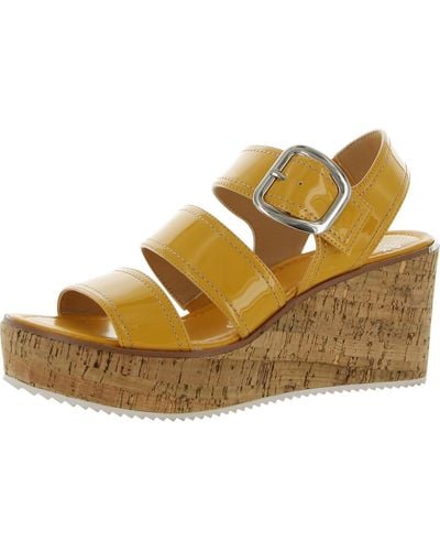 Donald J Pliner Irving Patent Leather Strappy Wedge Sandals - Metallic