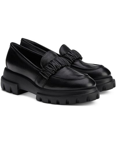 Agl Attilio Giusti Leombruni Celeste Leather Loafers - Black