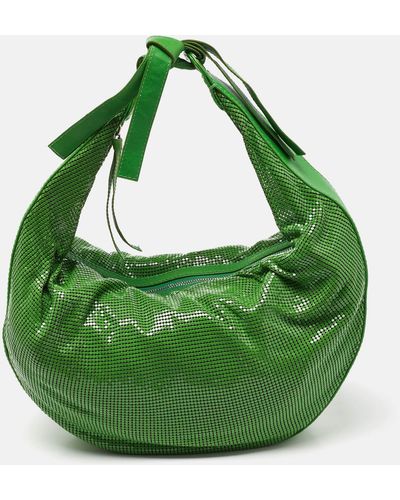 Chloé Metal Mesh And Leather Chainmail Hobo - Green