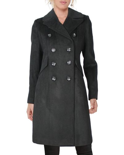 Sam Edelman Walker Wool Blend Lightweight Pea Coat - Black