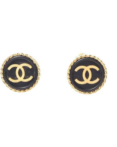 Chanel Coco Mark Earrings Gp Gold 97a - Metallic