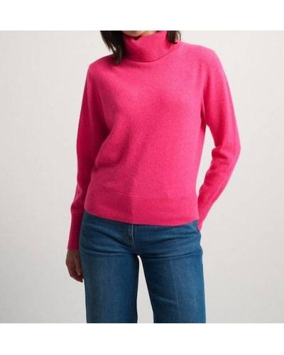 White + Warren Essential Cashmere Turtleneck Sweater - Pink