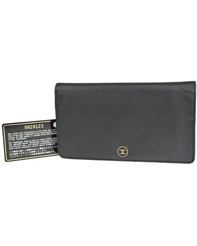 Chanel Cc Leather Wallet (pre-owned) - Gray