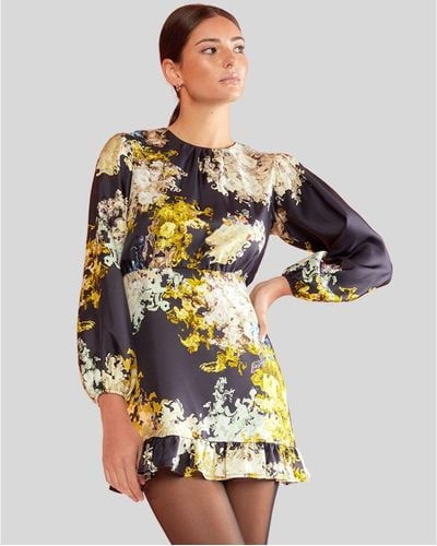 Cynthia Rowley Printed Silk Twill Mini Dress - Metallic