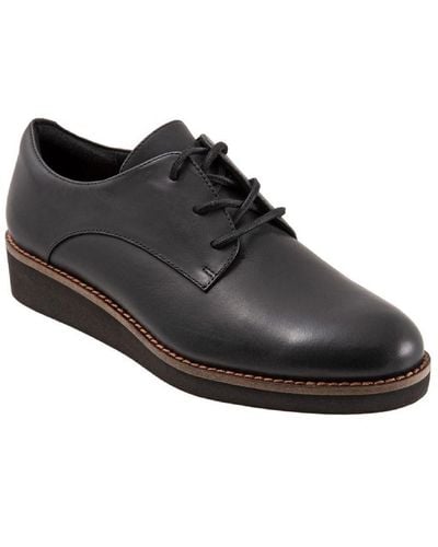 Softwalk Willis Suede Padded Insole Oxfords - Black