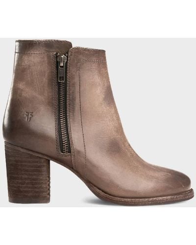 Frye Addie Double Zip Ankle Boot - Brown