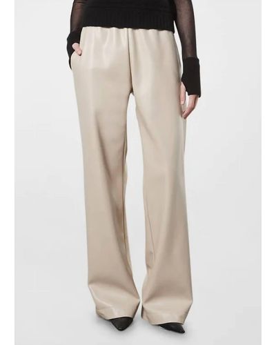 Enza Costa Soft Faux Leather Straight Leg Pant - Natural