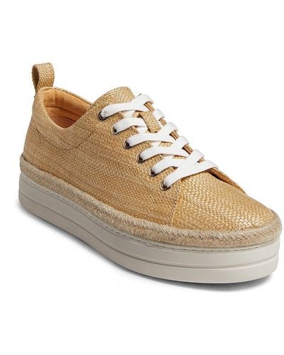 Jack Rogers Mia Canvas Lace-up Casual And Fashion Sneakers - Natural