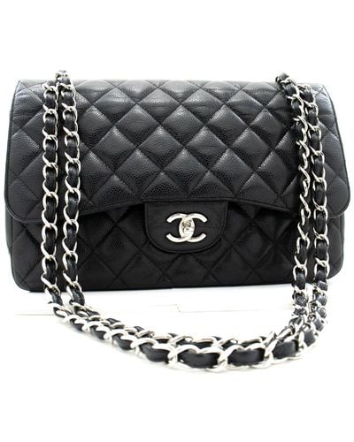 chanel black with gold chain used
