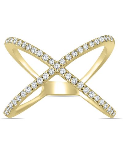 Monary 1/2 Carat Tw Diamond Criss Cross X Ring - Metallic