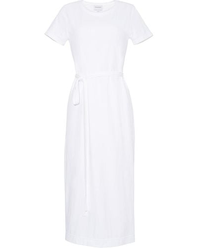 Adam Lippes Laila T-shirt Dress In Tenjiku Cotton - White
