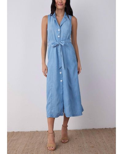 Bella Dahl Seamed Sleeveless Midi Dress - Blue