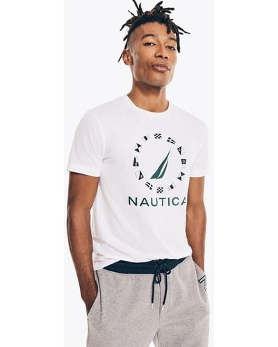 Nautica Sustainably Crafted Flag Graphic T-shirt - White