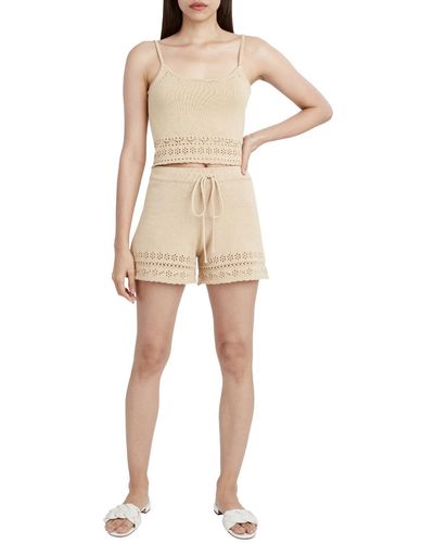 BCBGeneration Knit Embroidered Tank Top Sweater - Natural