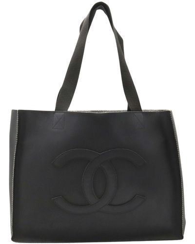 Chanel Shopping Rubber Tote Bag (pre-owned) - Black