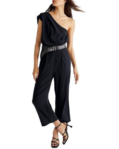 Free People One Shoulder Slouchy Jumpsuit - Blue