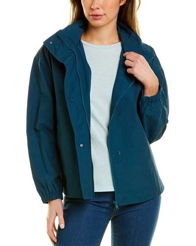 Eileen Fisher Stand Collar Coat - Blue