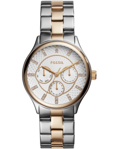Fossil Modern Sophisticate Multifunction Two-tone Stainless Steel Watch - Metallic